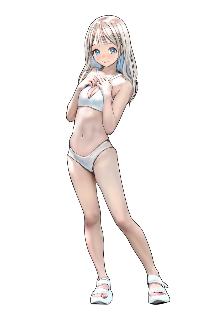 原创 1名女孩 比基尼 蓝眼 脸红 乳房