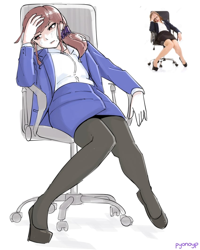 月姬、月姬 (重制版)、诺艾尔 (月姬) 1名女孩 呆毛 黑色连裤袜 蓝色夹克 蓝裙子
