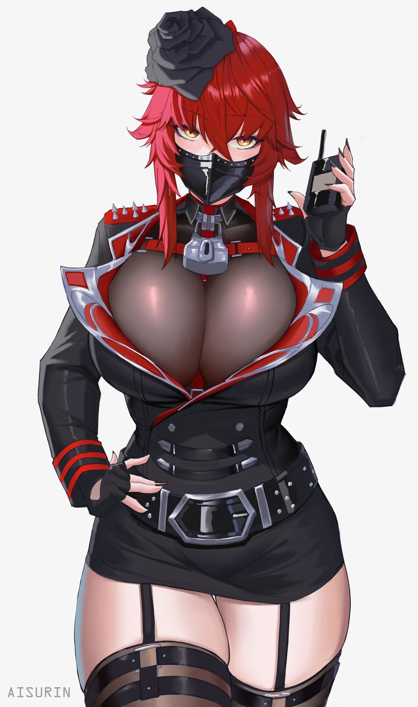 VShojo、Zentreya 1名女孩 替换服装 发型长度变动 (更短) 黑色连体衣 黑色手套