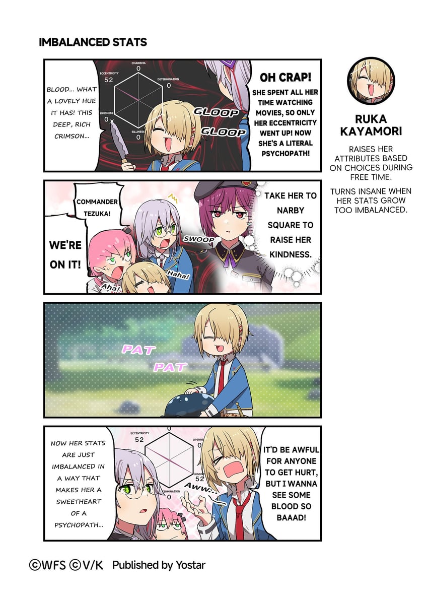 炽焰天穹、蓝川惠、和泉雪 +++ 4个女孩 四格漫画 撇嘴 :D