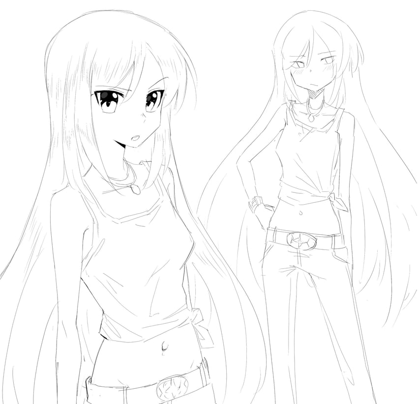 混沌之脑、混沌头脑 Love Chu☆Chu!、科学冒险系列 1名女孩 腰带 乳房 休闲装 露脐上衣