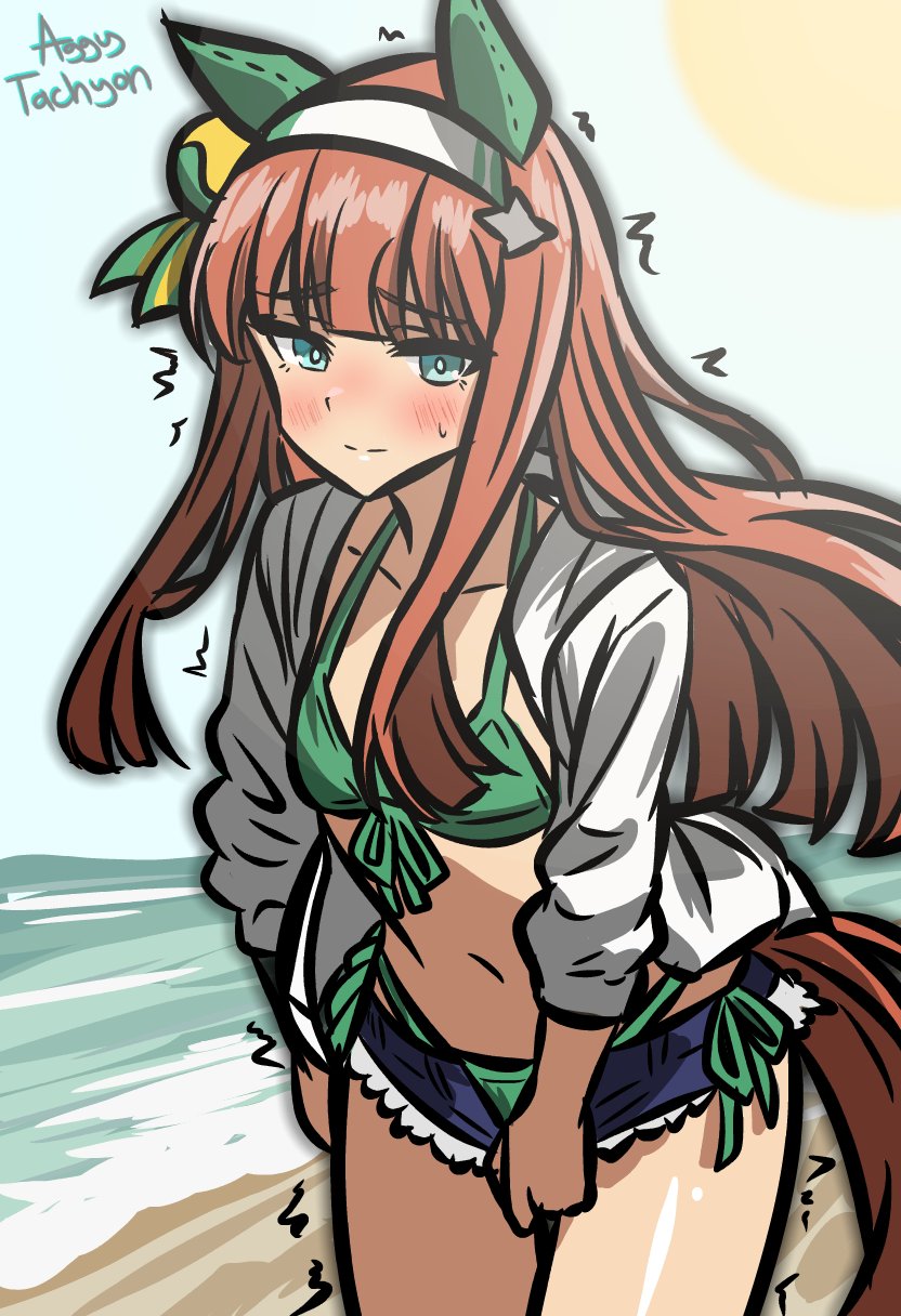 赛马娘、无声铃鹿 (赛马娘) 1名女孩 替换服装 作者名 海滩 比基尼