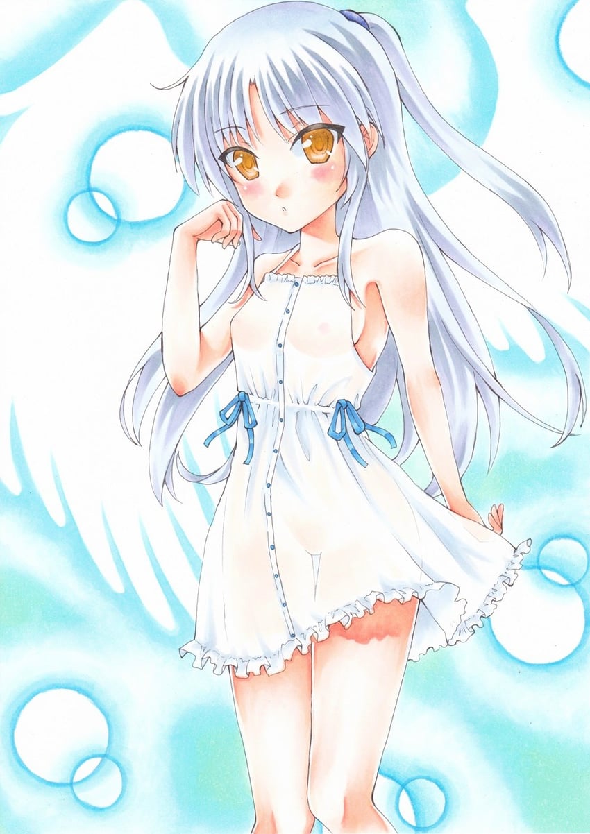 Angel Beats!、立华奏 1名女孩 替换服装 天使 天使翅膀 手放在背后