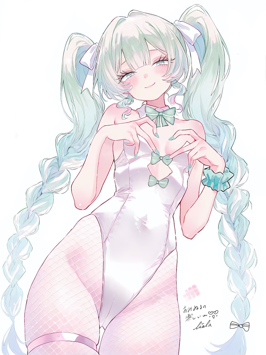VOCALOID、BiCute Bunnies 初音未来、BiCute Bunnies 初音未来 (るるど) 1名女孩 水蓝色蝴蝶结 水蓝色蝴蝶结 水色瞳 水色发