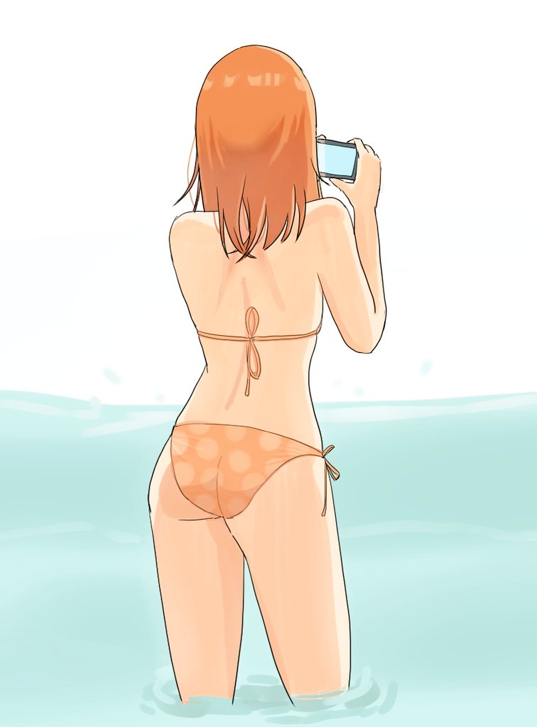 Love Live!、Love Live! Superstar!!、涩谷香音 1名女孩 屁股 比基尼 手机 从后方