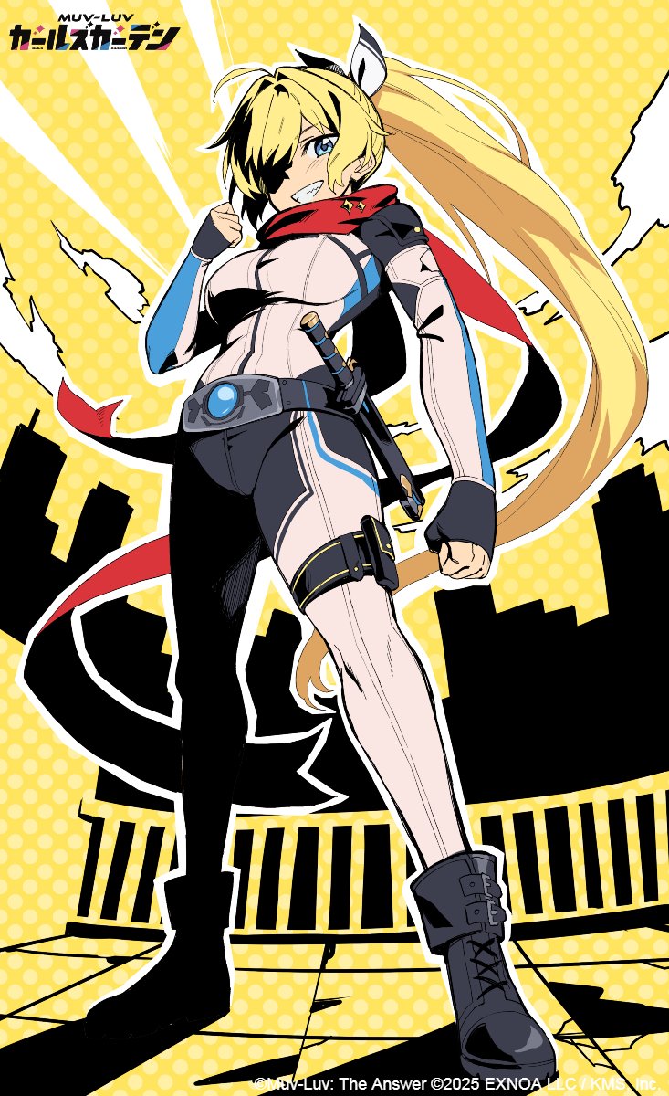Muv-Luv、Muv-Luv Girls Garden、lilly lavoix 1名女孩 2025年 踝靴 腰带 黑色连体衣