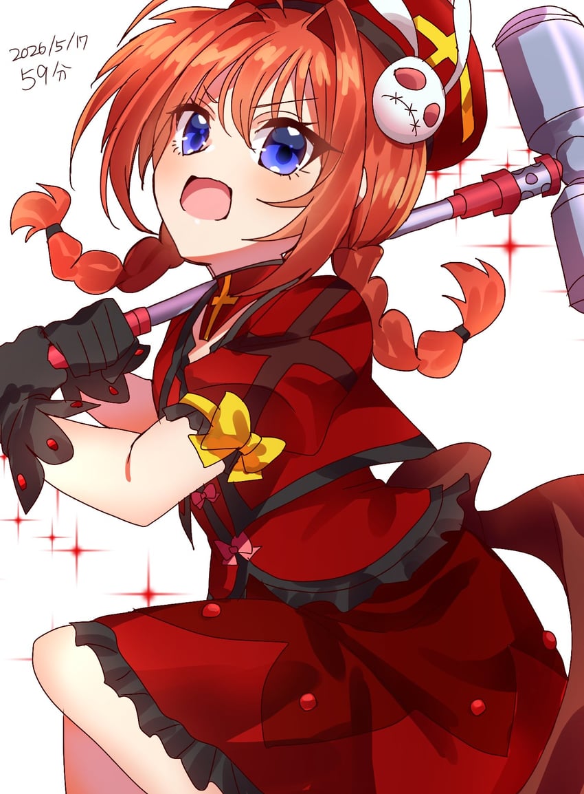 魔法少女奈叶、魔法少女奈叶、魔法少女奈叶 A's 1名女孩 呆毛 手臂蝴蝶结 贝雷帽 黑色手套