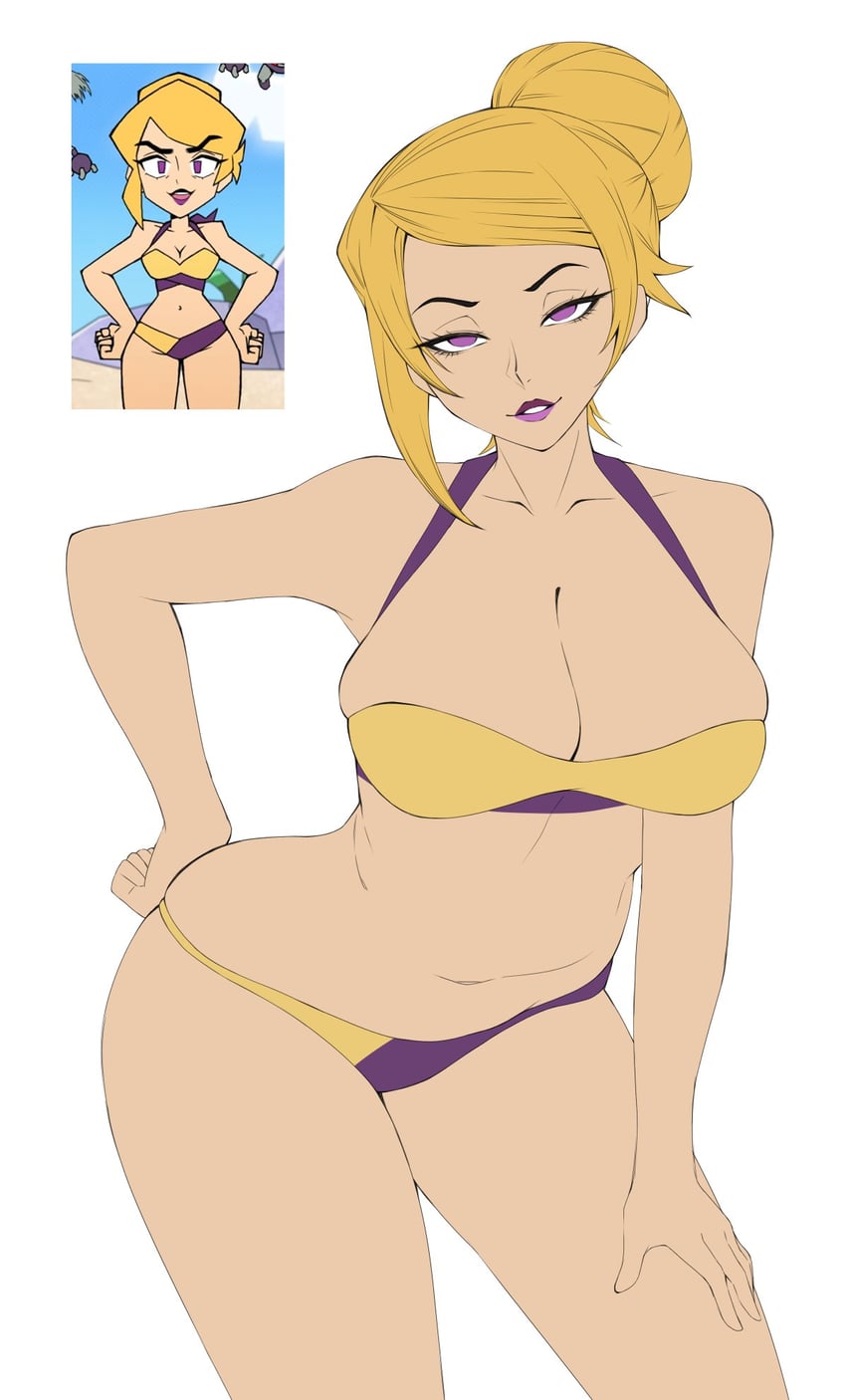 Gameoverse、误报小姐 (Gameoverse) 1名女孩 金发 乳房 乳沟 锁骨