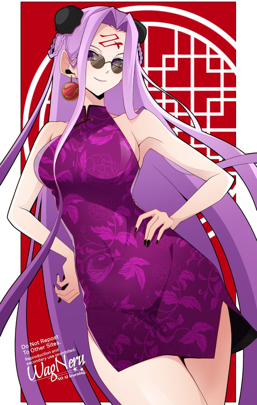 Fate/Grand Order、Fate系列、美杜莎 (Fate) 1名女孩 露肩 乳房 发髻罩 旗袍