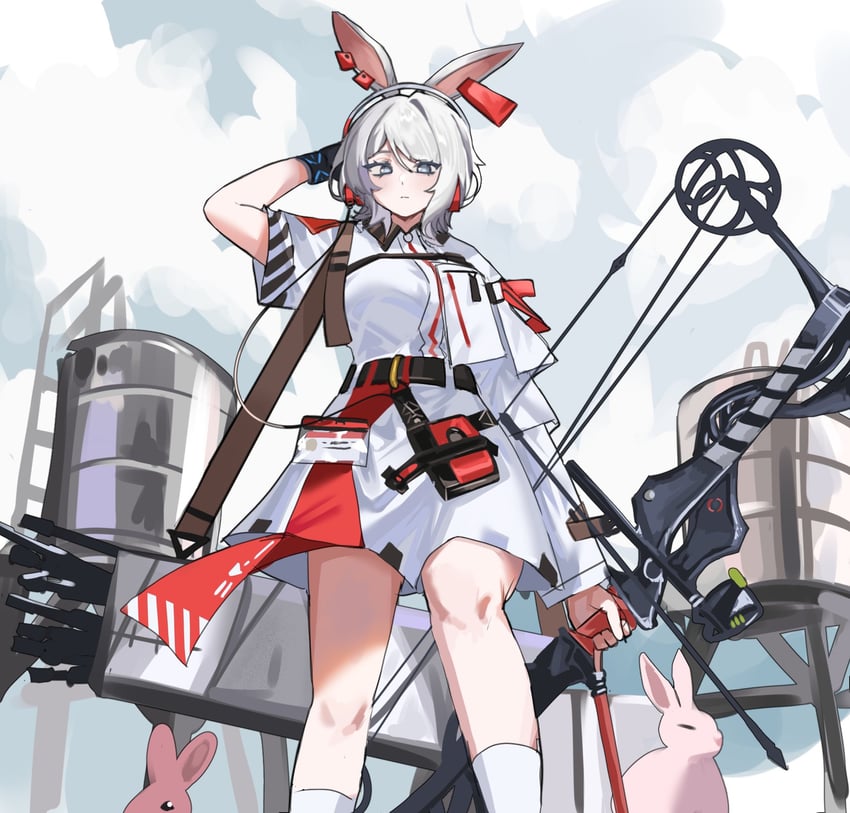 明日方舟、边狱公司、Project Moon 1名女孩 兽耳穿孔 兽耳 april (arknights) (cosplay) 箭