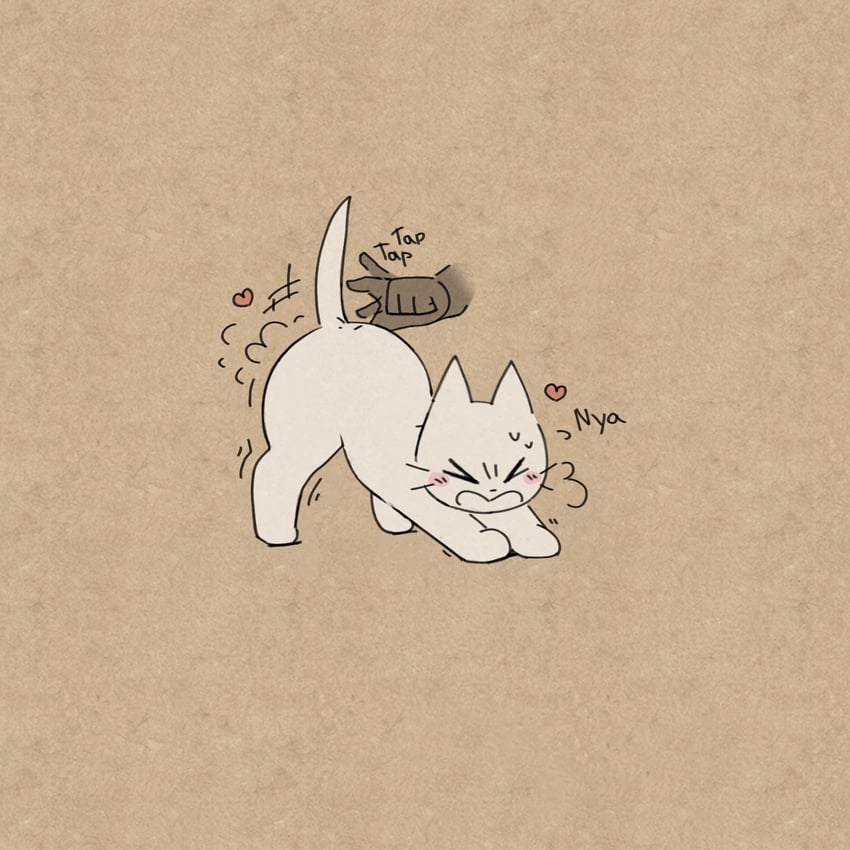 叱责猫、叱猫 (角色) 闭眼挤眼 动物焦点 动物拟人化色情 棕色背景 猫