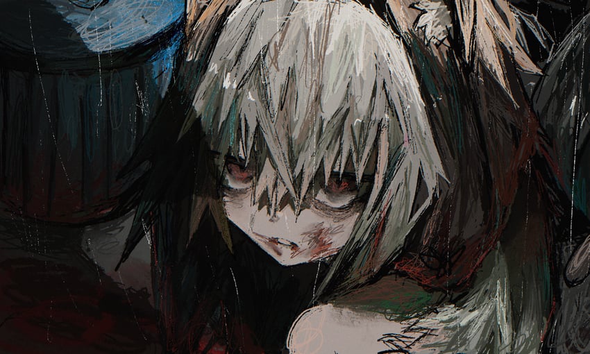 原创 1名女孩 兽耳毛 兽耳 棕发 淤青