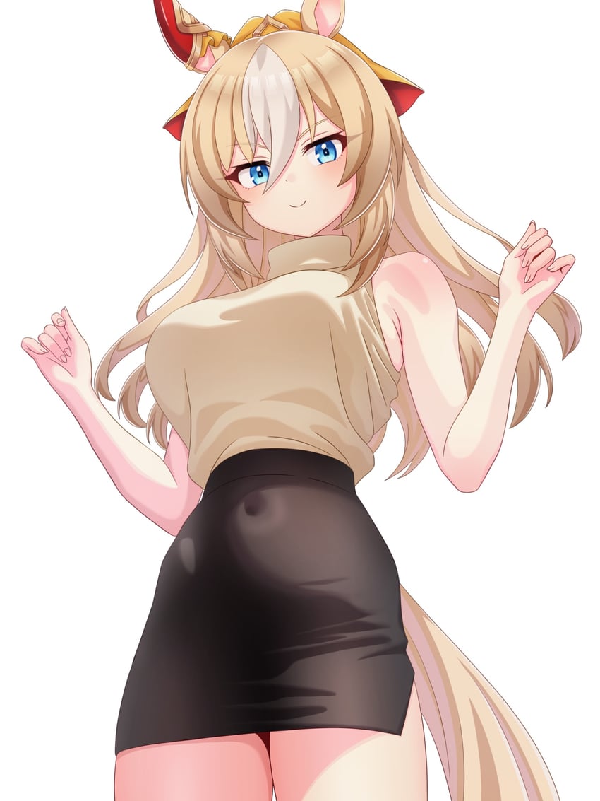 赛马娘、杜兰朵 (赛马娘) 1名女孩 替换服装 兽耳 裸臂 露肩