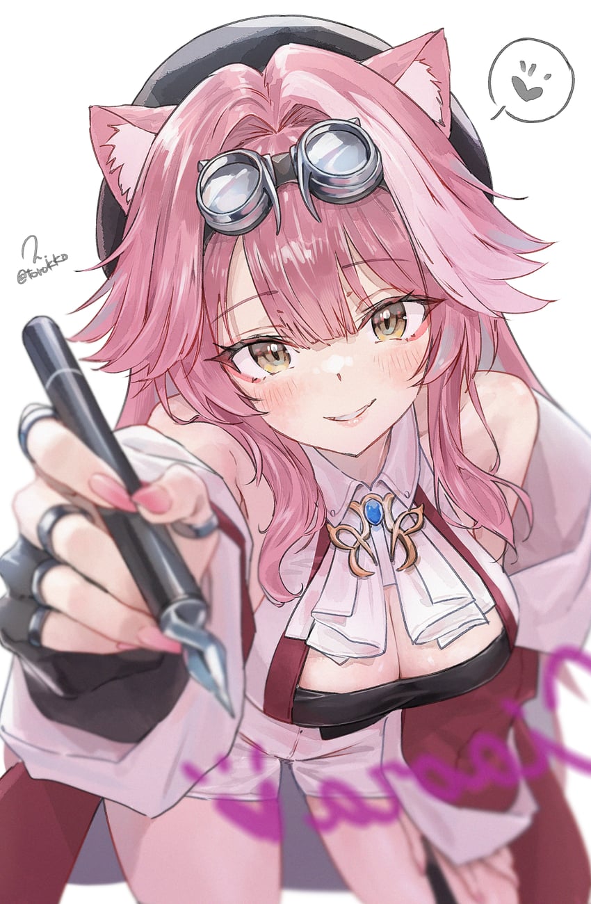 Hololive、Hololive英语、Raora Panthera (Hololive) 1名女孩 兽耳毛 兽耳 阿斯科特领巾 贝雷帽