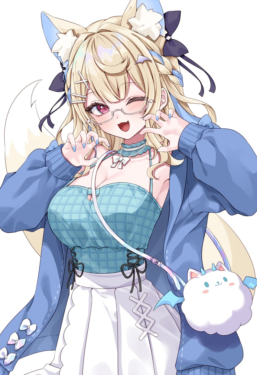 Hololive、Hololive英语、芙华瓦·阿比斯嘉德 1名女孩 :D 微笑 兽耳毛 兽耳