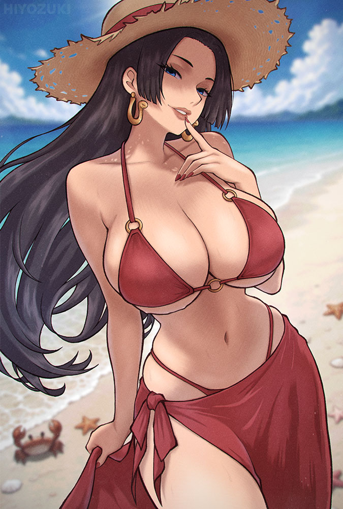 海贼王、波雅·汉库克 1名女孩 海滩 比基尼 黑发 蓝眼