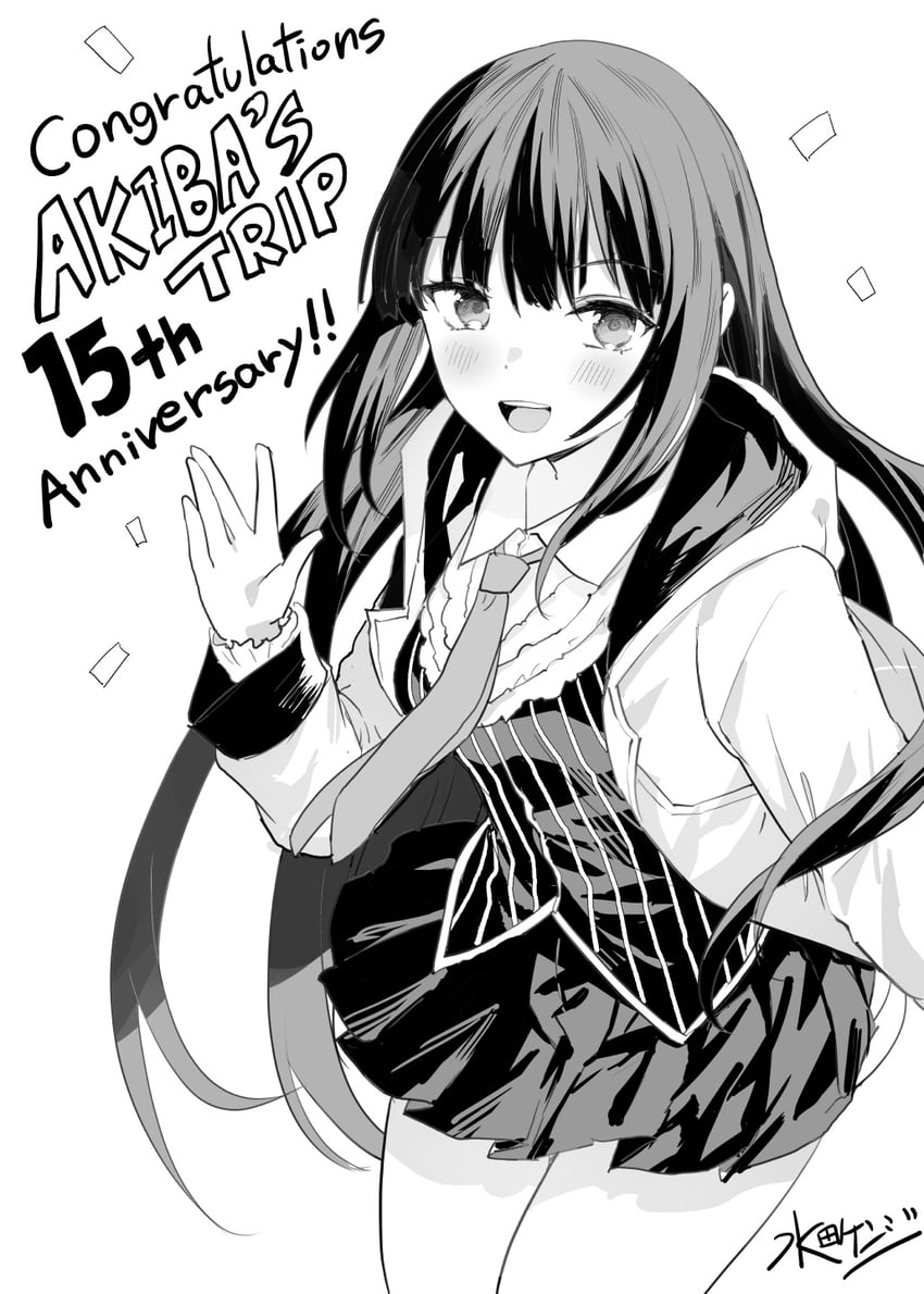 秋叶原之旅、文月瑠衣 1名女孩 :D 周年纪念 脸红 乳房