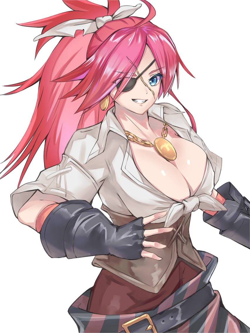 Fate/Grand Order、Fate系列、弗朗西斯·德雷克 (Fate) 1名女孩 黑色手套 蓝眼 乳房 乳沟