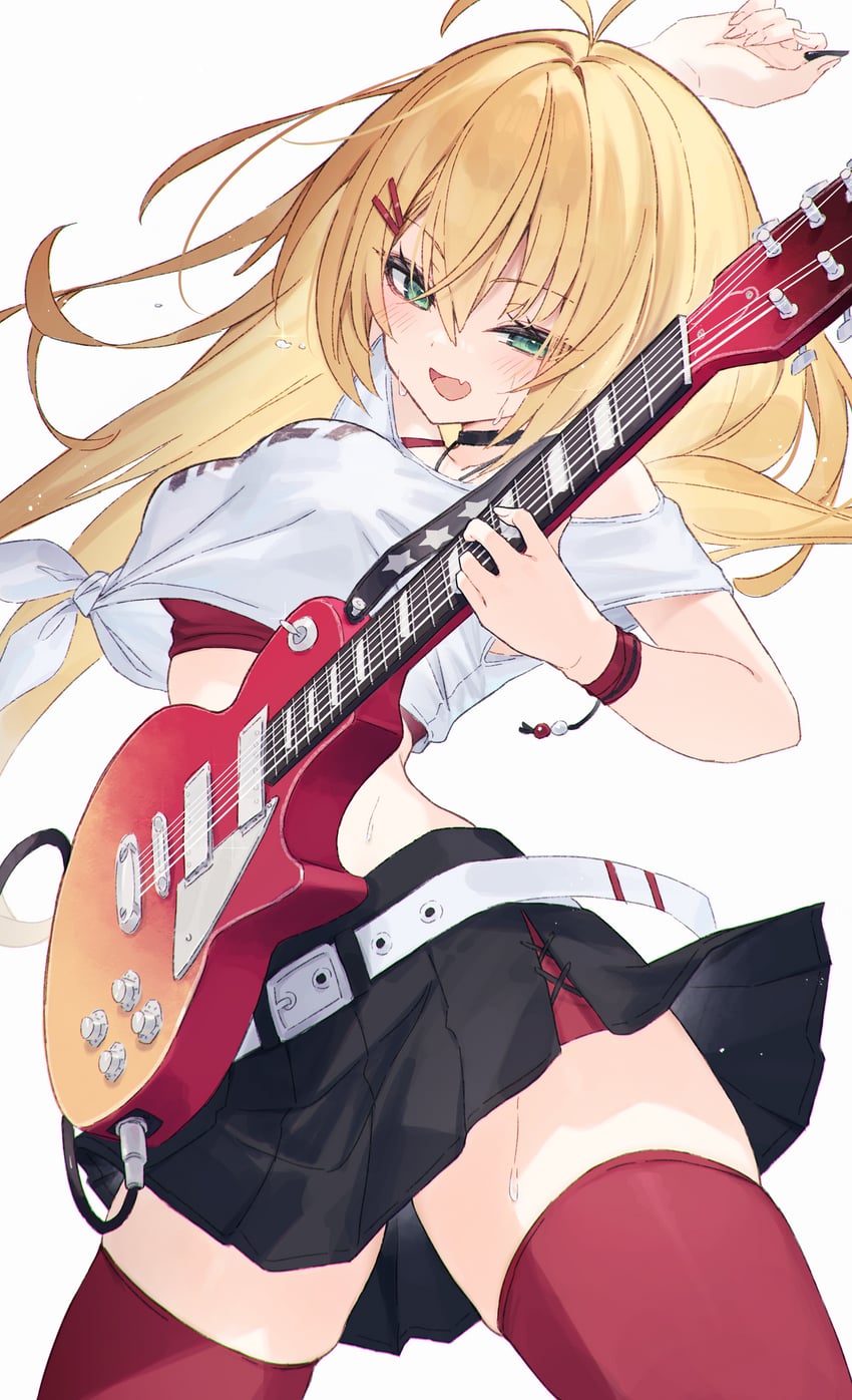 VOICEROID、弦卷真纪 1名女孩 珠子 黑色裙子 金发 胸罩