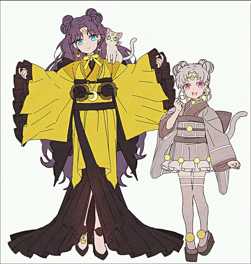 美少女战士、亚提密斯 (美少女战士)、戴安娜 (美少女战士) 2名女孩 :D 动物 黑鞋 蓝眼