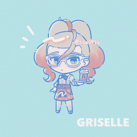 宝可梦、宝可梦传说：Z-A、Griselle (宝可梦同人) 1名女孩 围裙 角色名称 Q版 仅限Q版