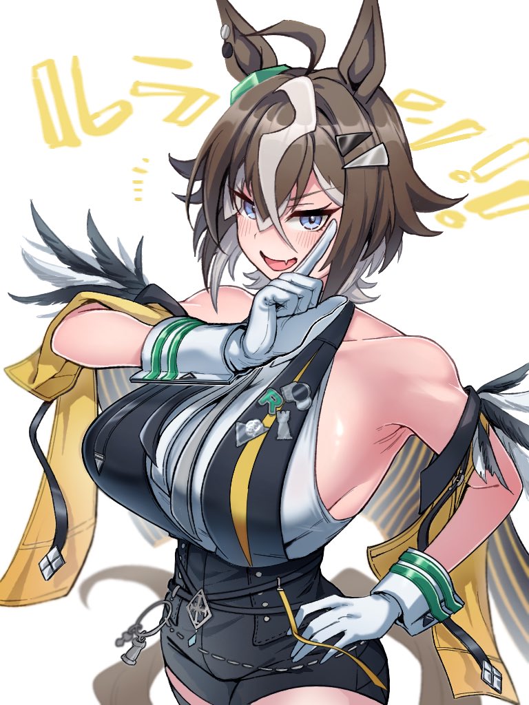 赛马娘、统治地位 (赛马) (赛马娘)、统领 (赛马娘) 1名女孩 呆毛 异形乳量 (大) 兽耳 腋窝褶皱