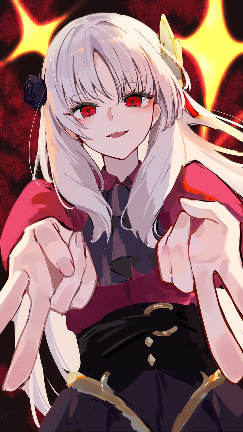 Fate/strange Fake、Fate系列、菲莉雅 (Fate) 1名女孩 阿斯科特领巾 腰带 黑色细领带 黑花