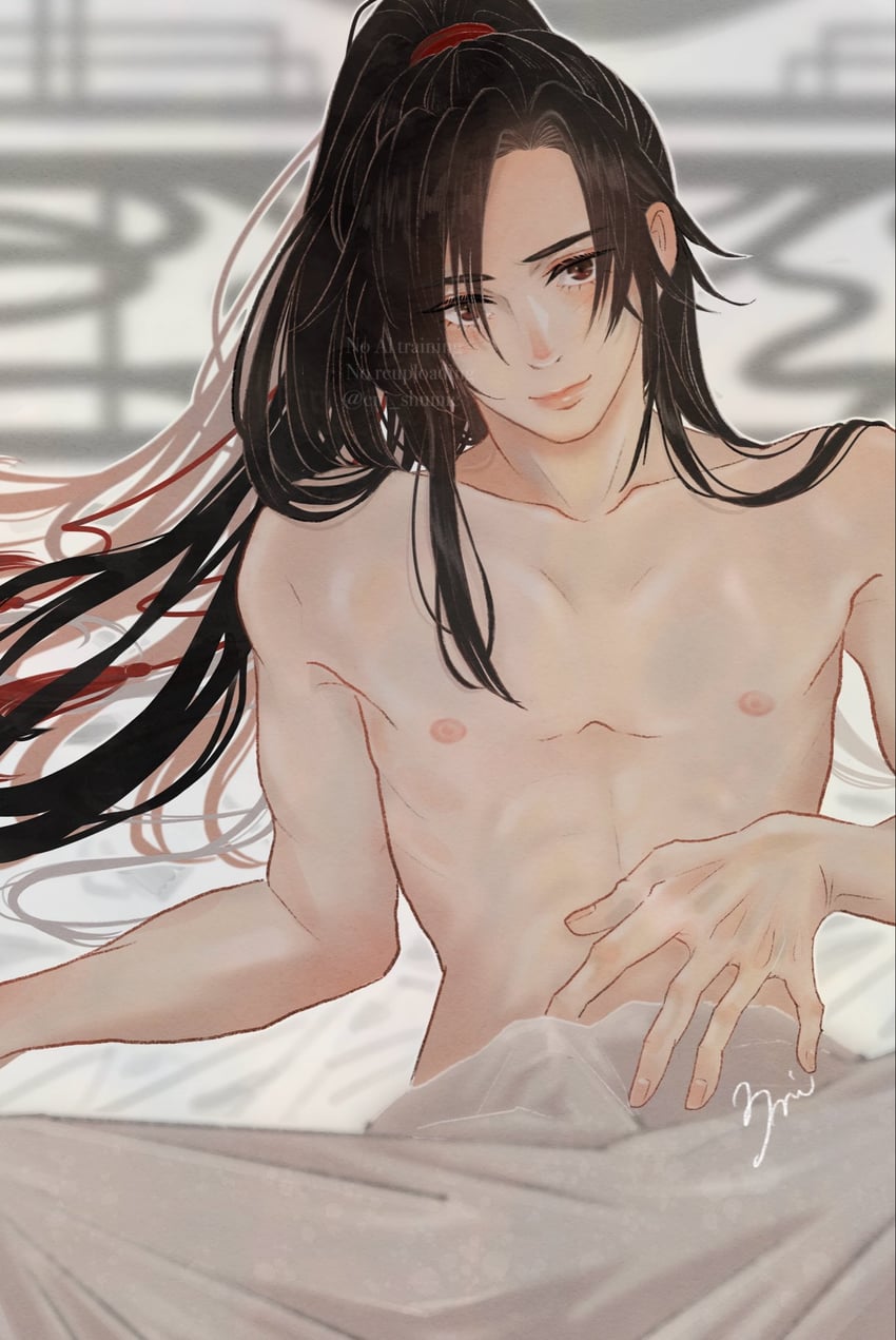 魔道祖师、魏无羡 1名男孩 腹肌 作者名 床单 美少年