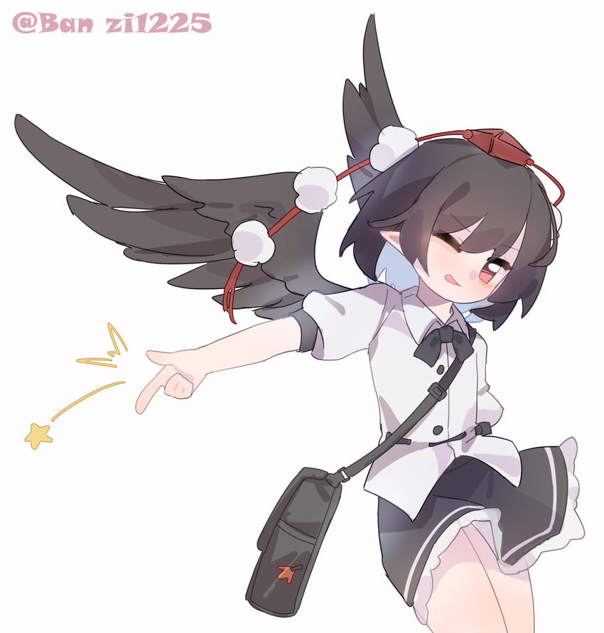 东方Project、射命丸文 1名女孩 :p 包 鸟翼 黑包