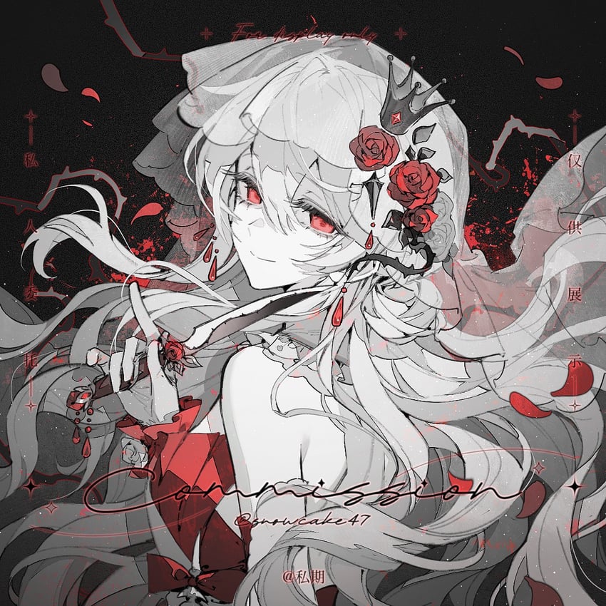 原创 1名女孩 皇冠 耳环 花 荷叶边