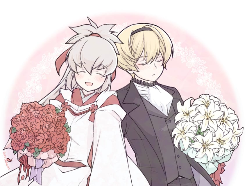 火焰纹章、火焰之纹章：if、里奥（火焰之纹章：if） 2个男孩 :D 替换服装 金发 花束