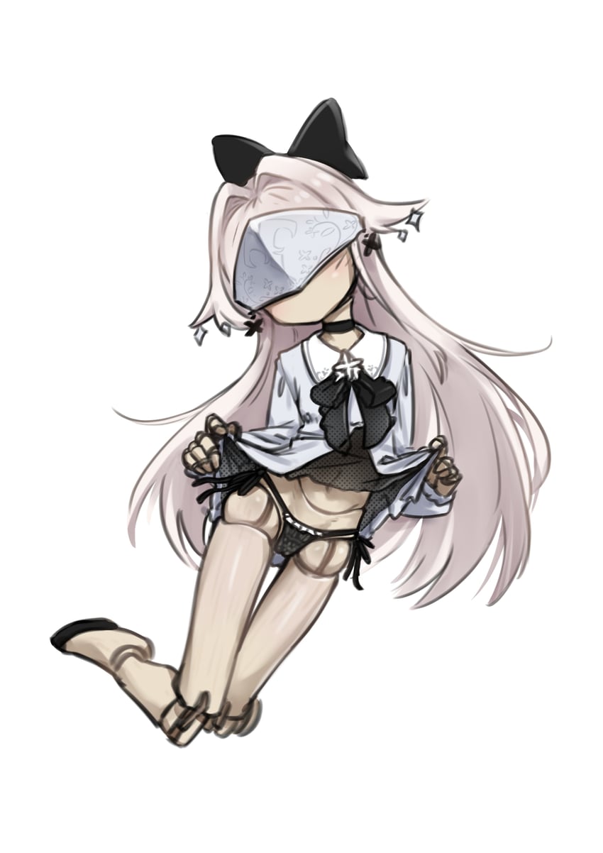 星光颂歌、Doll (Astrae Oratio) 1名女孩 黑色蝴蝶结 黑色蝶形领结 黑色项圈 黑色内裤