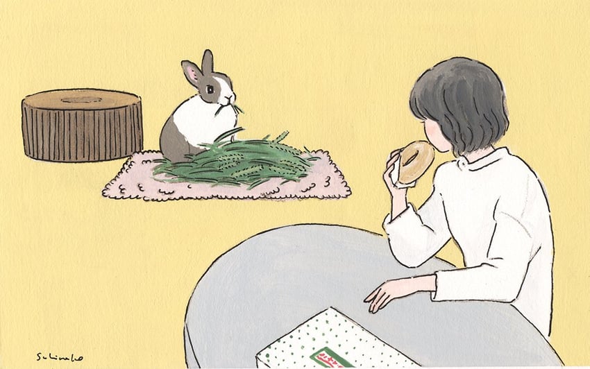 原创 1名女孩 动物 扶手 黑发 盒子