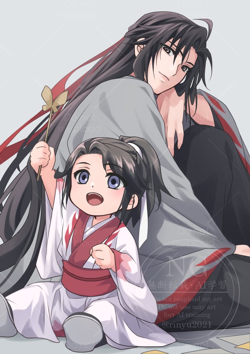 魔道祖师、蓝思追、蓝思追 (年少) 2个男孩 :D 养父母与养子女 幼化 呆毛