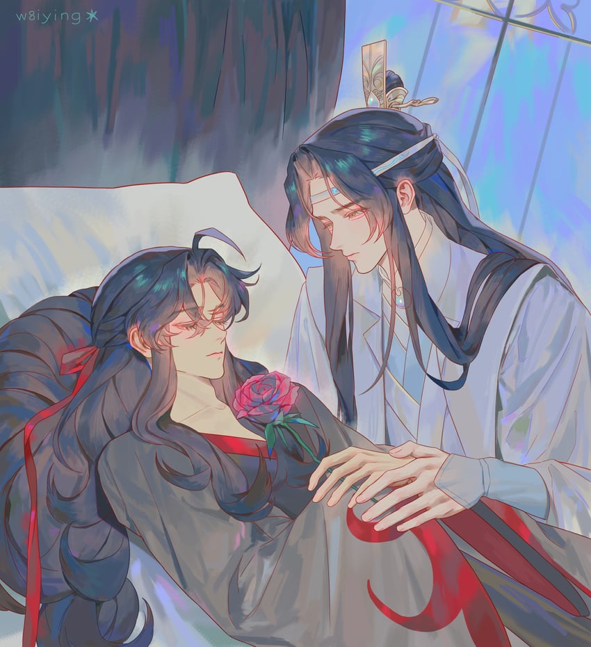 魔道祖师、蓝忘机、魏无羡 2个男孩 呆毛 中性 作者名 床