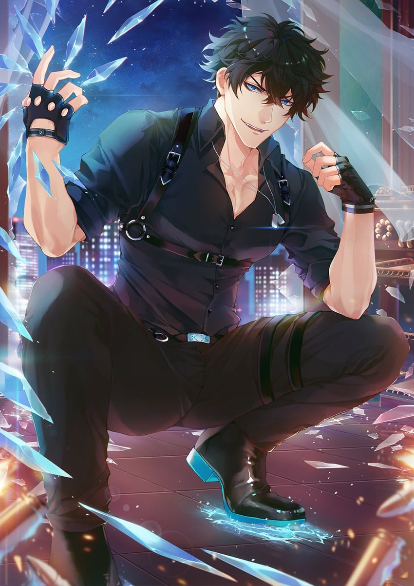 个人势虚拟主播、宰 (VTuber) 1名男孩 腹肌 腰带 黑发 黑裤子