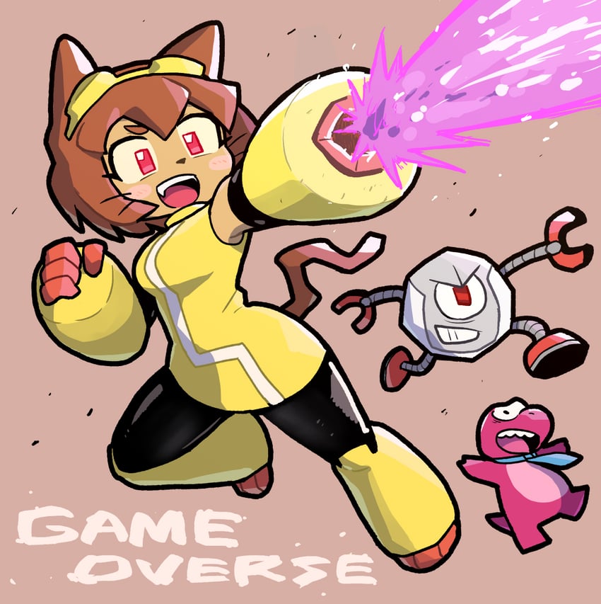 Gameoverse、Gobbles (GameOverse)、Kaboodle (gameoverse) 1名女孩 :D 兽耳 手臂炮 乳房