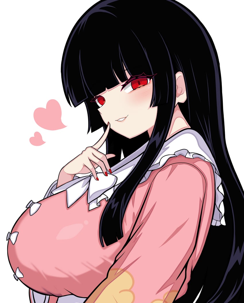 东方Project、蓬莱山辉夜 1名女孩 黑发 乳房 连衣裙 侧视