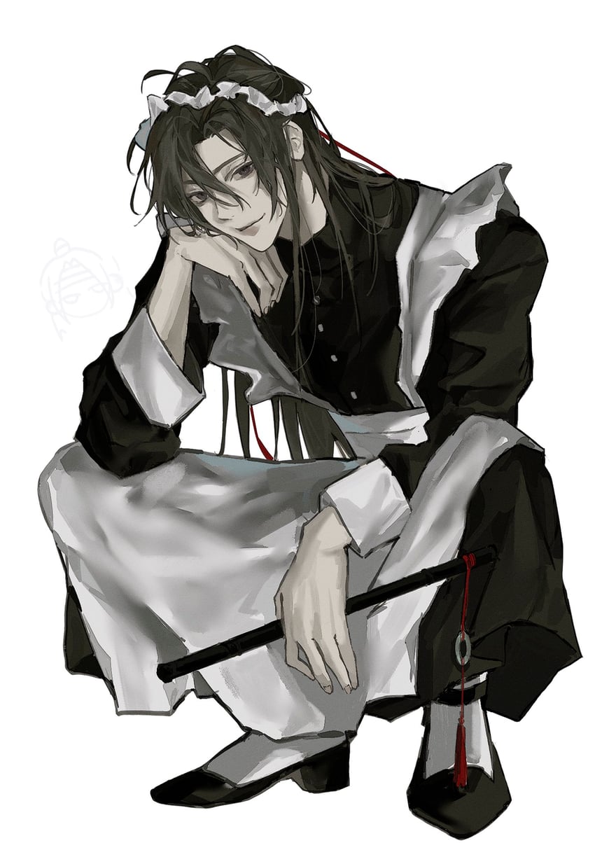 魔道祖师、魏无羡、魏无羡 (夷陵老祖) 1名男孩 呆毛 替换服装 围裙 美少年