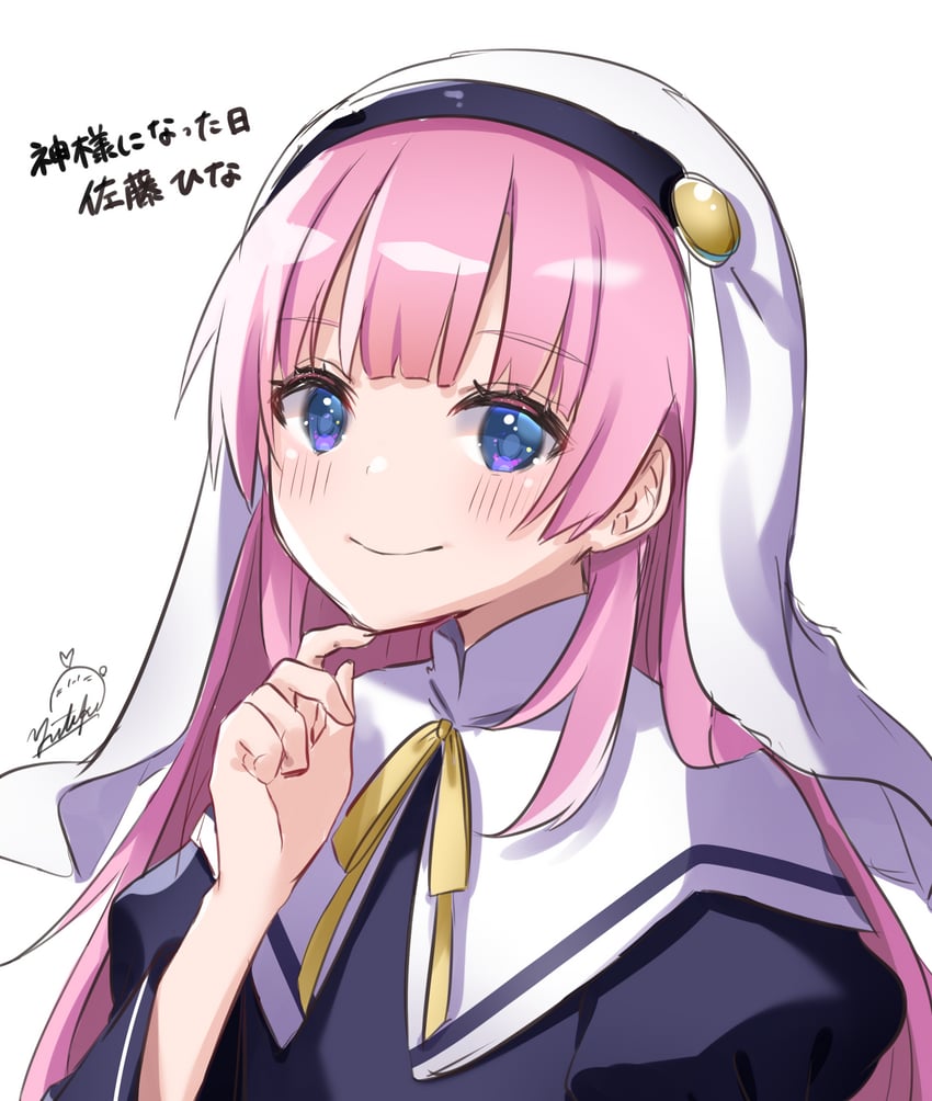 成神之日、佐藤雏 (成神之日) 1名女孩 黑色连衣裙 蓝眼 齐刘海 脸红
