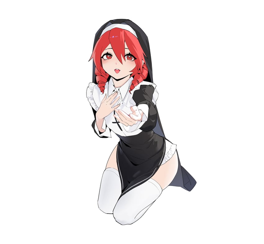 UTAU、重音Teto 1名女孩 黑色连衣裙 黑面纱 十字架 连衣裙