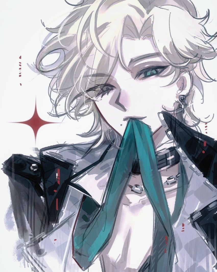 第五人格、理查德·斯特林、richard sterling (sre.richard) 1名男孩 水色瞳 黑瞳 黑色夹克 垂帘发型