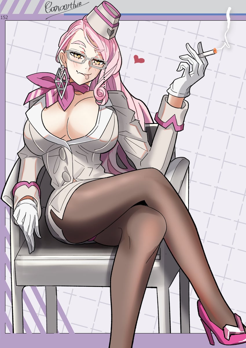 Fate/Grand Order、Fate系列、高扬斯卡娅 (Fate) 1名女孩 黑色连裤袜 脸红 乳房 椅子