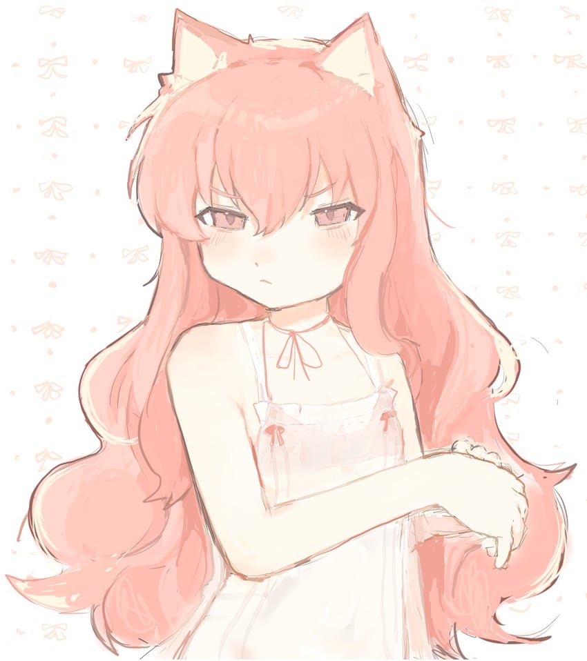 原创 1名女孩 兽耳 胸罩 猫耳 猫娘