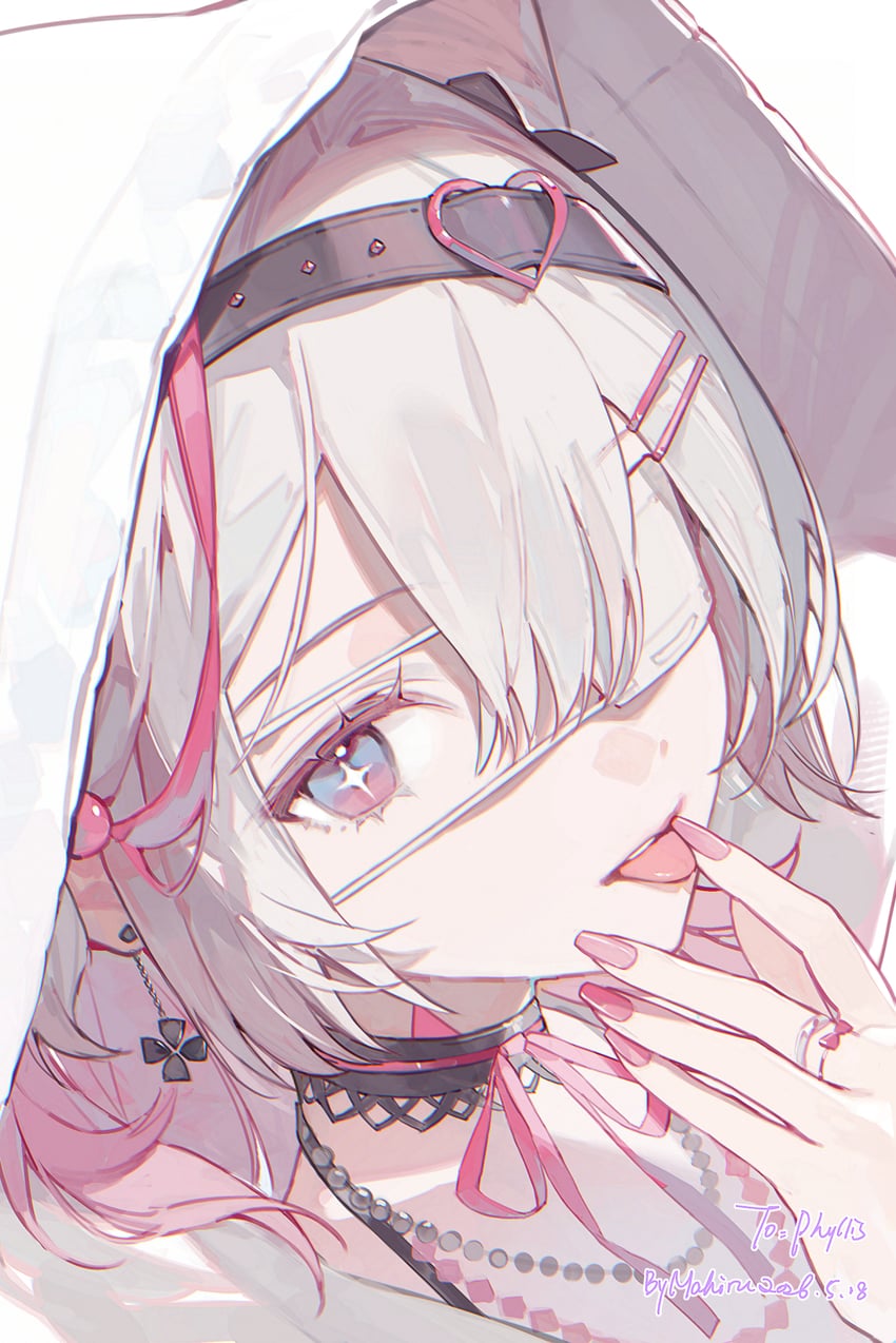 个人势虚拟主播、phyllis (vtuber) 1名女孩 珠子项链 珠子 特写 有日期