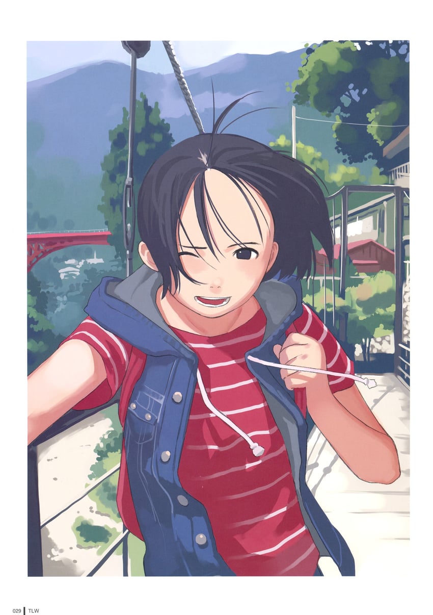 Comic LO、原创 1名女孩 背包 包 黑瞳 黑发
