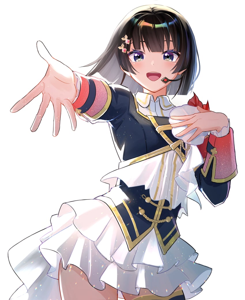 彩虹社、月之美兔 1名女孩 :D 黑发 蓝眼 脸红