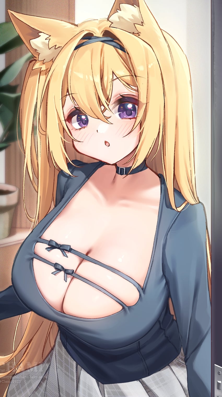 原创 1名女孩 惊讶 兽耳毛 兽耳 作者名