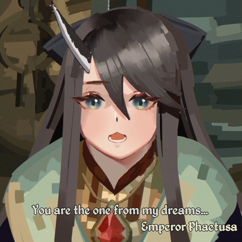 少女前线、少女前线2：追放、上古卷轴 黑发 蓝眼 暗色背景 毛皮边长袍 毛边