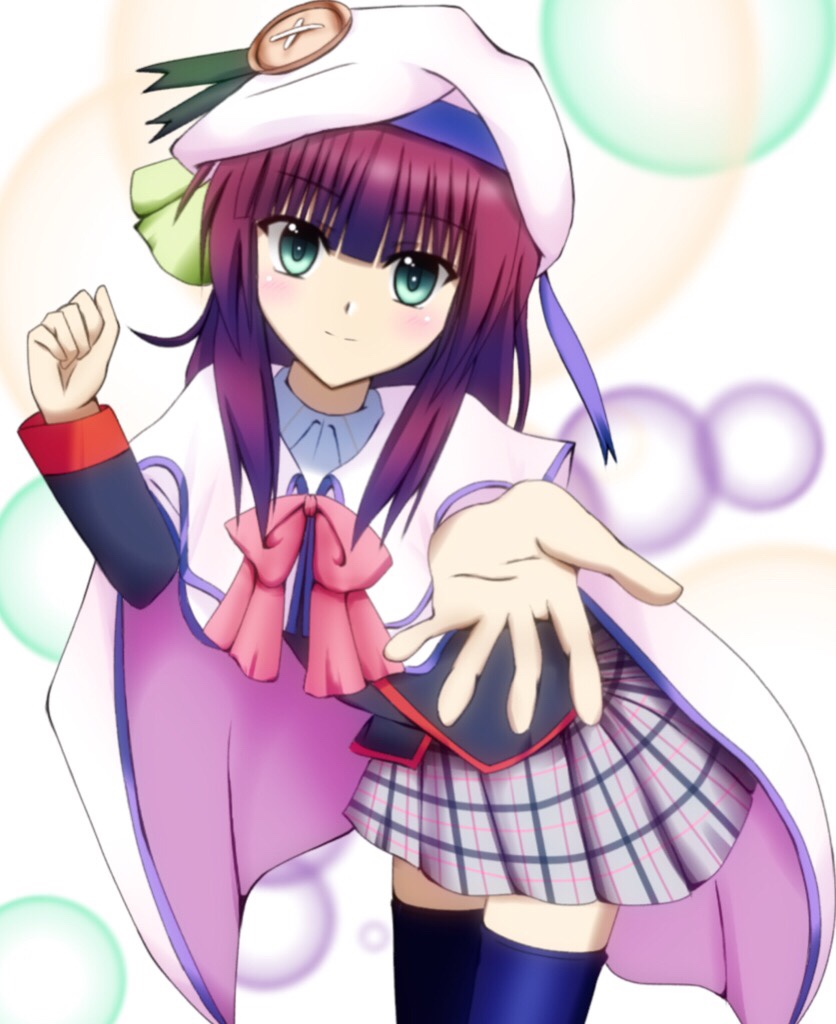 Angel Beats!、Key社、Little Busters! 1名女孩 贝雷帽 黑色夹克 黑色过膝袜 齐刘海